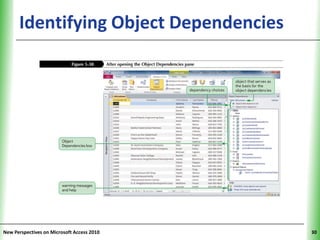 Identifying Object Dependencies       XP




New Perspectives on Microsoft Access 2010        30
 