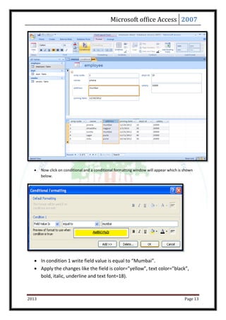 MS Access 2007 in ITT | PDF