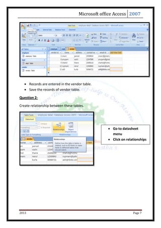 MS Access 2007 in ITT | PDF
