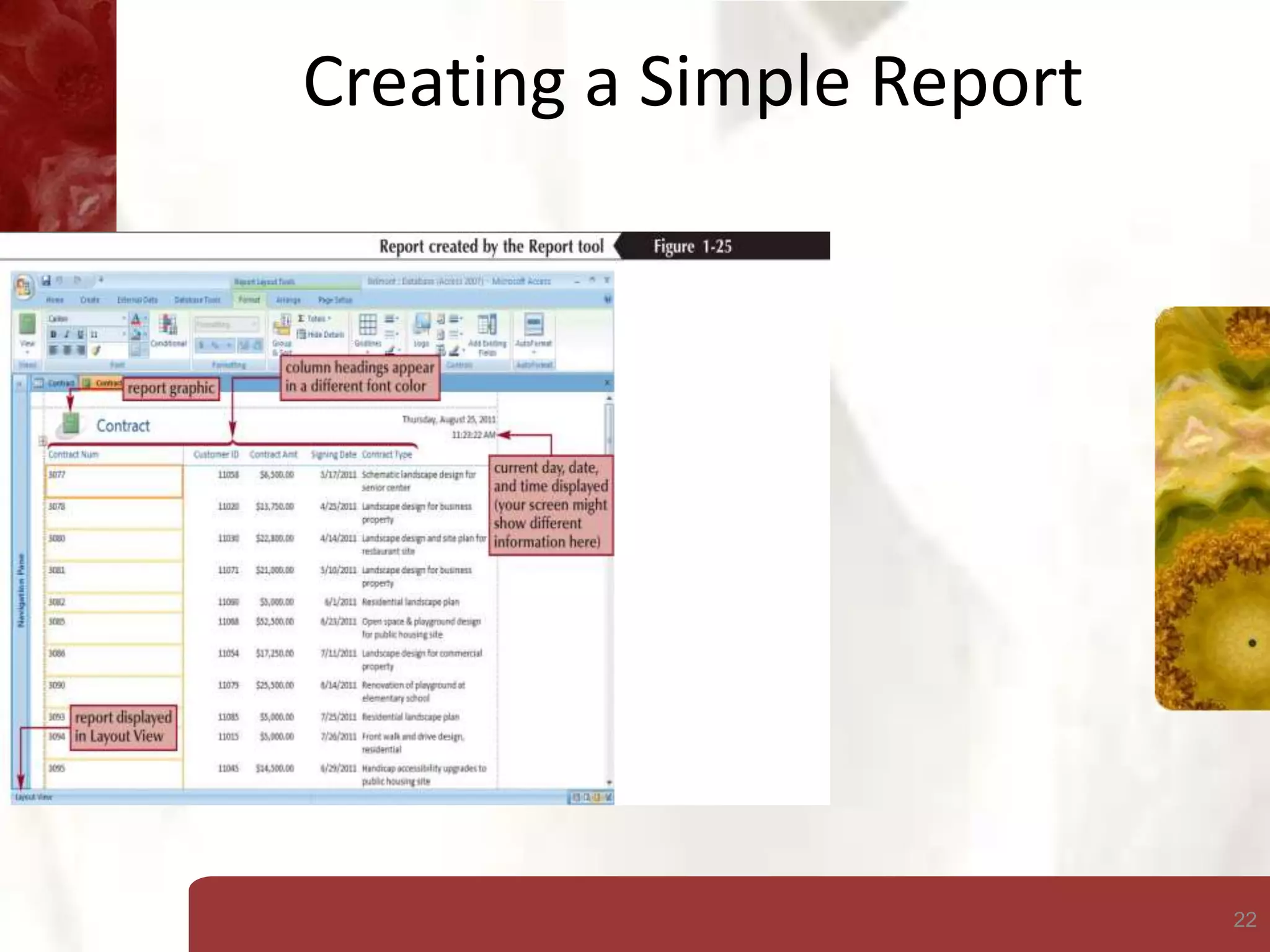 22
Creating a Simple Report
 