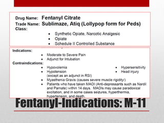 Fentanyl-Indications: M-11
 