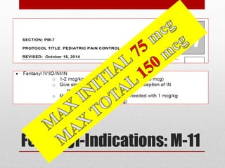 Fentanyl-Indications: M-11
 