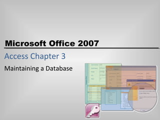 Access Chapter 3 Maintaining a Database 