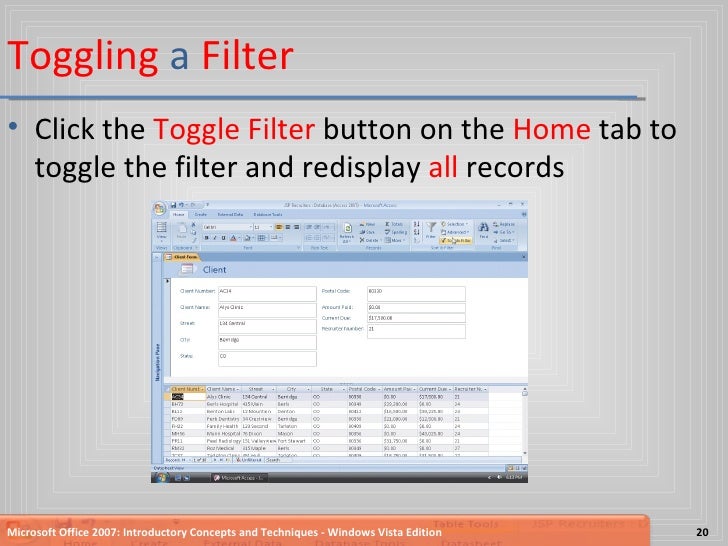 Access Ch3 Maintaining A Database (Jy)