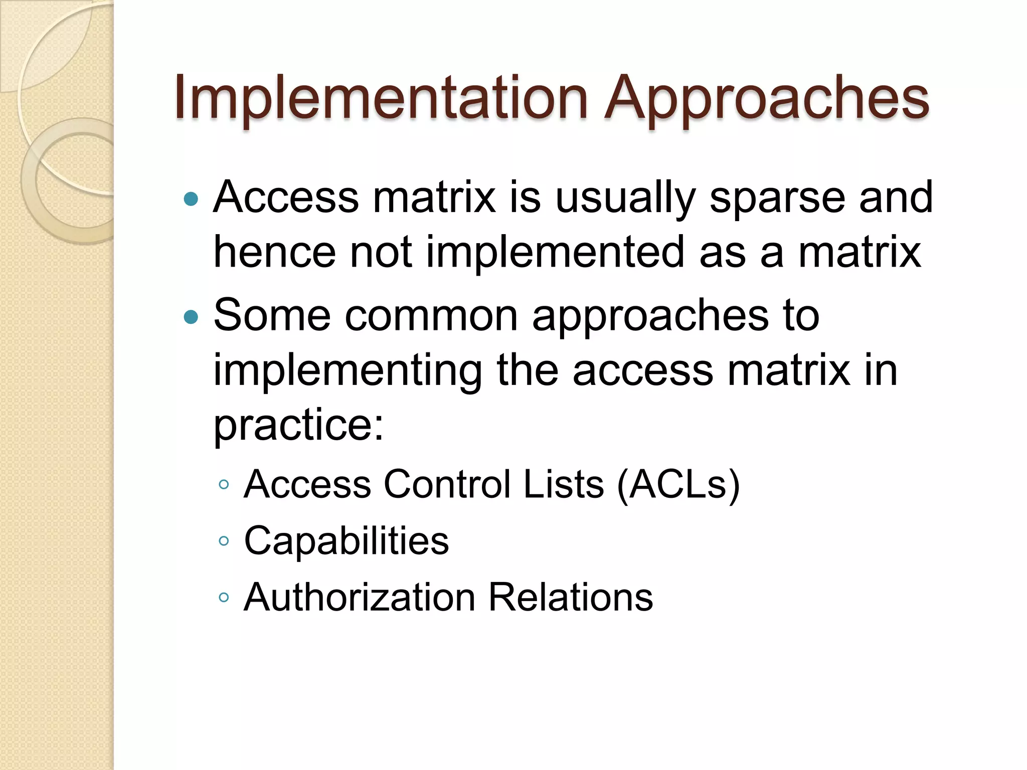 Access Control: Principles and Practice