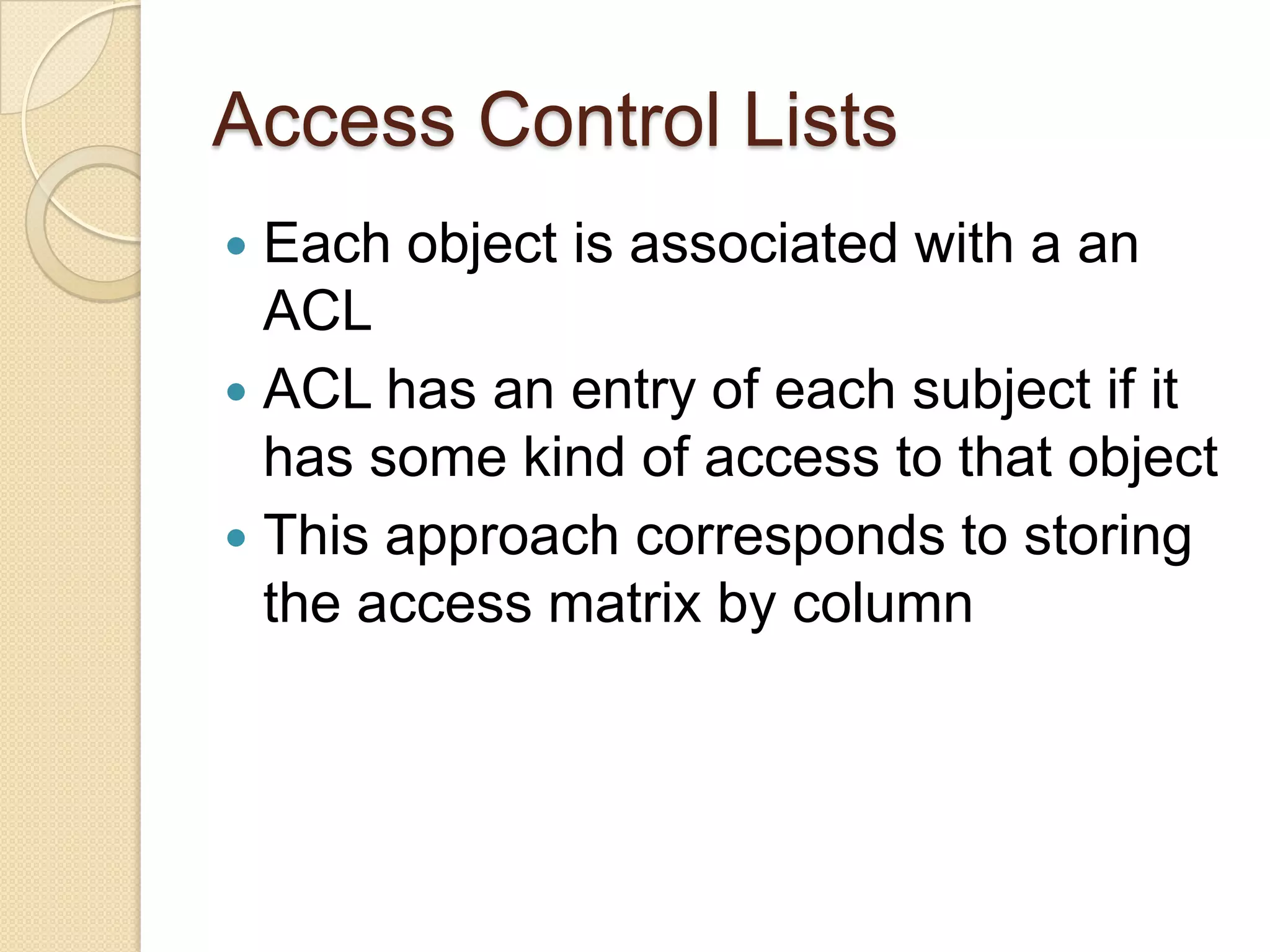 Access Control: Principles and Practice