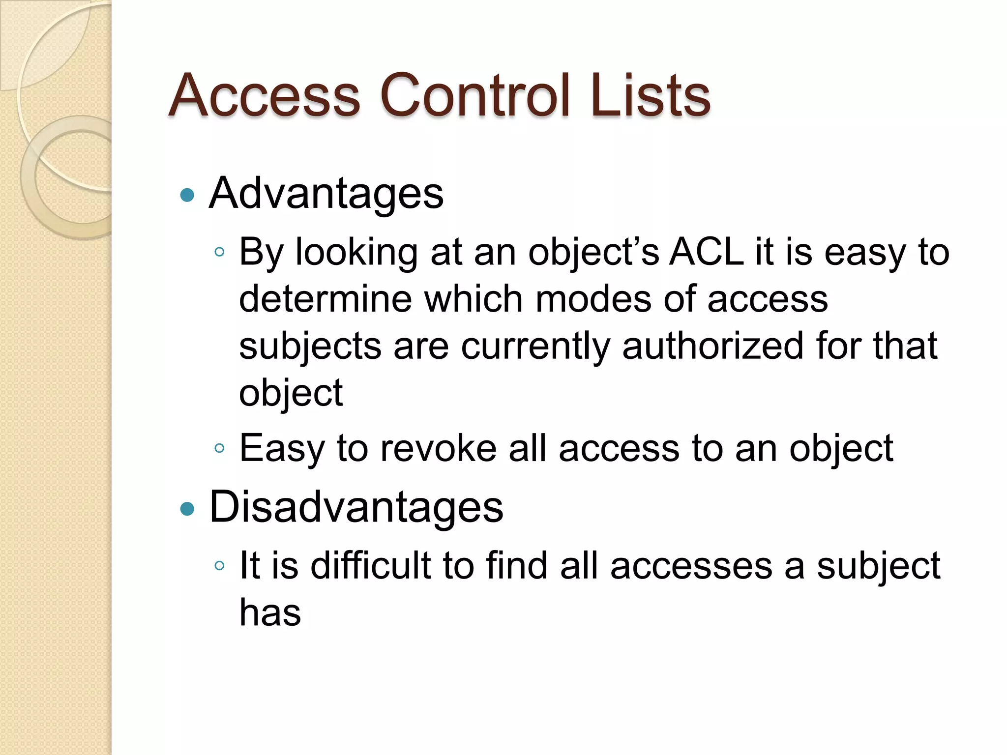 Access Control: Principles and Practice