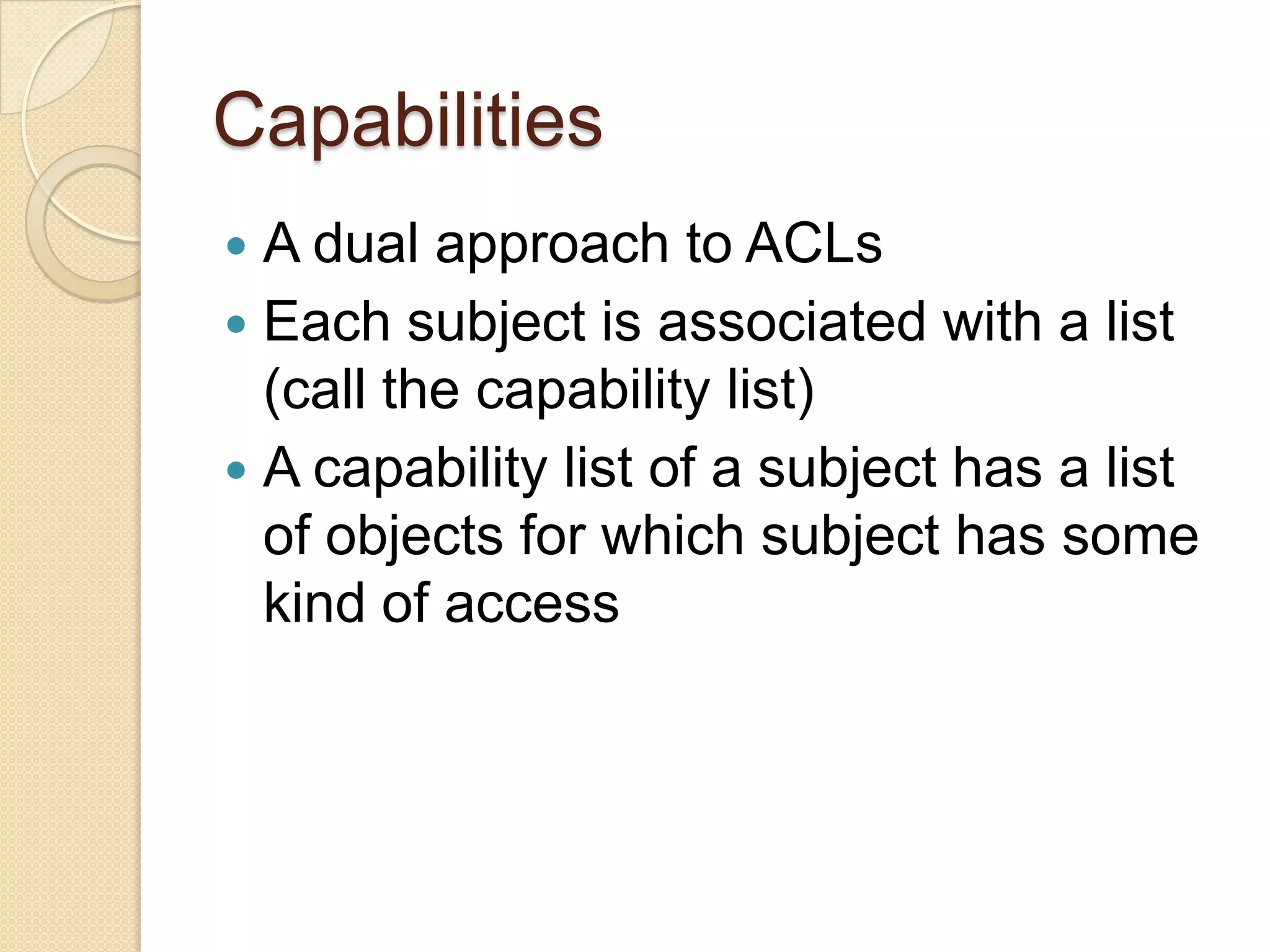 Access Control: Principles and Practice