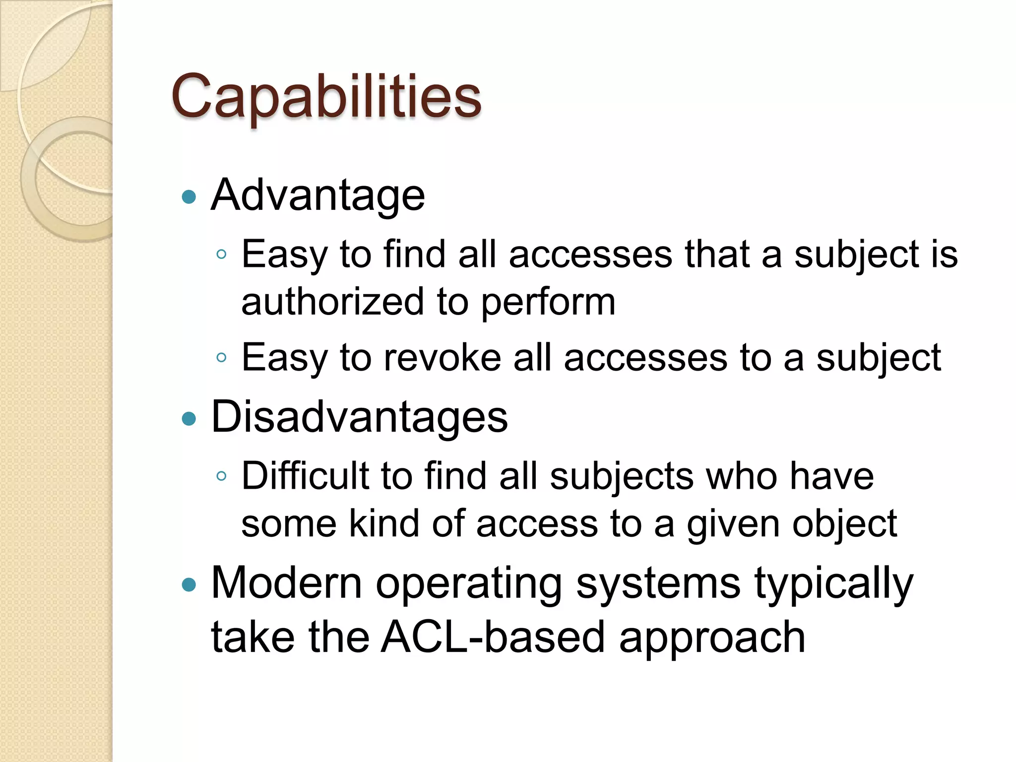 Access Control: Principles and Practice