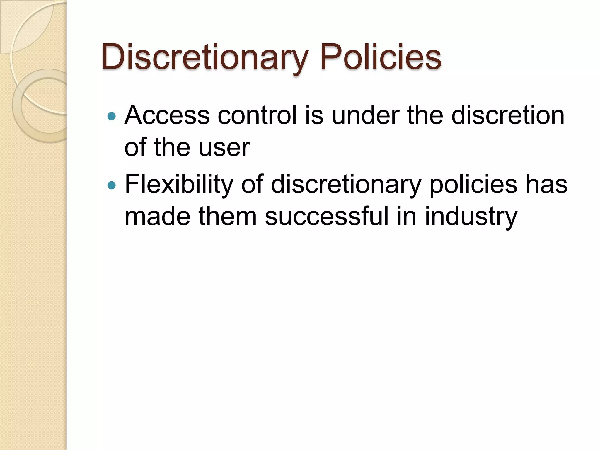 Access Control: Principles and Practice