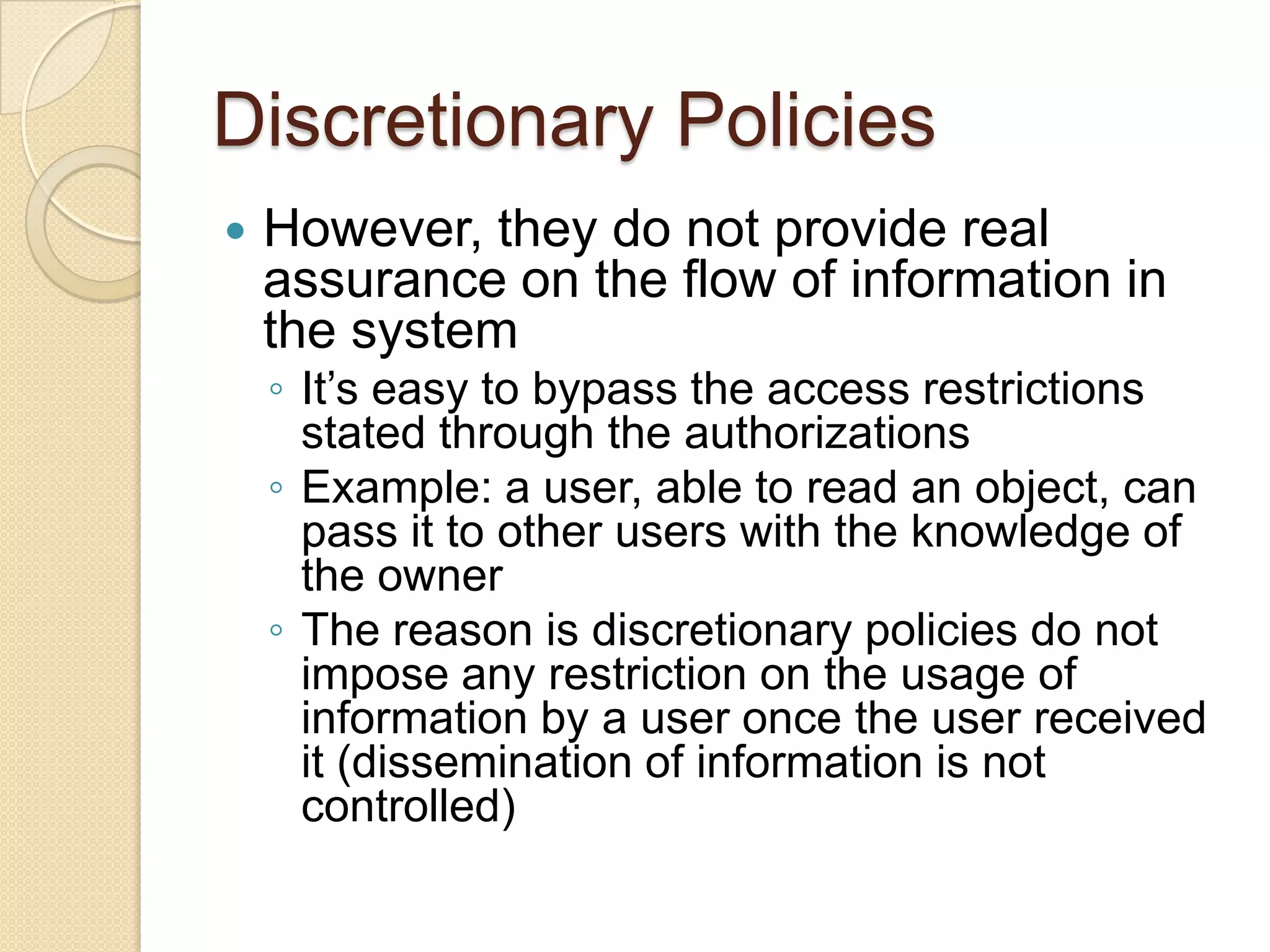 Access Control: Principles and Practice