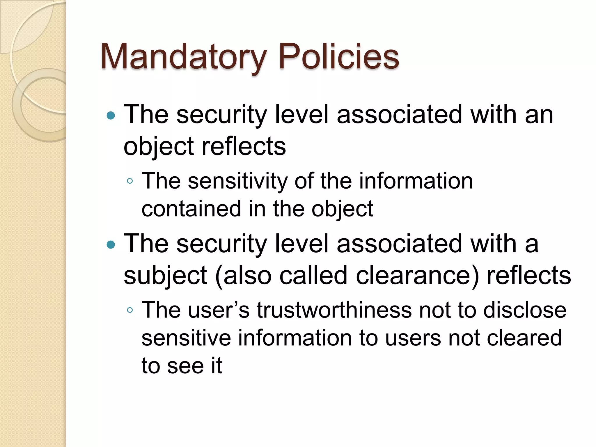 Access Control: Principles and Practice
