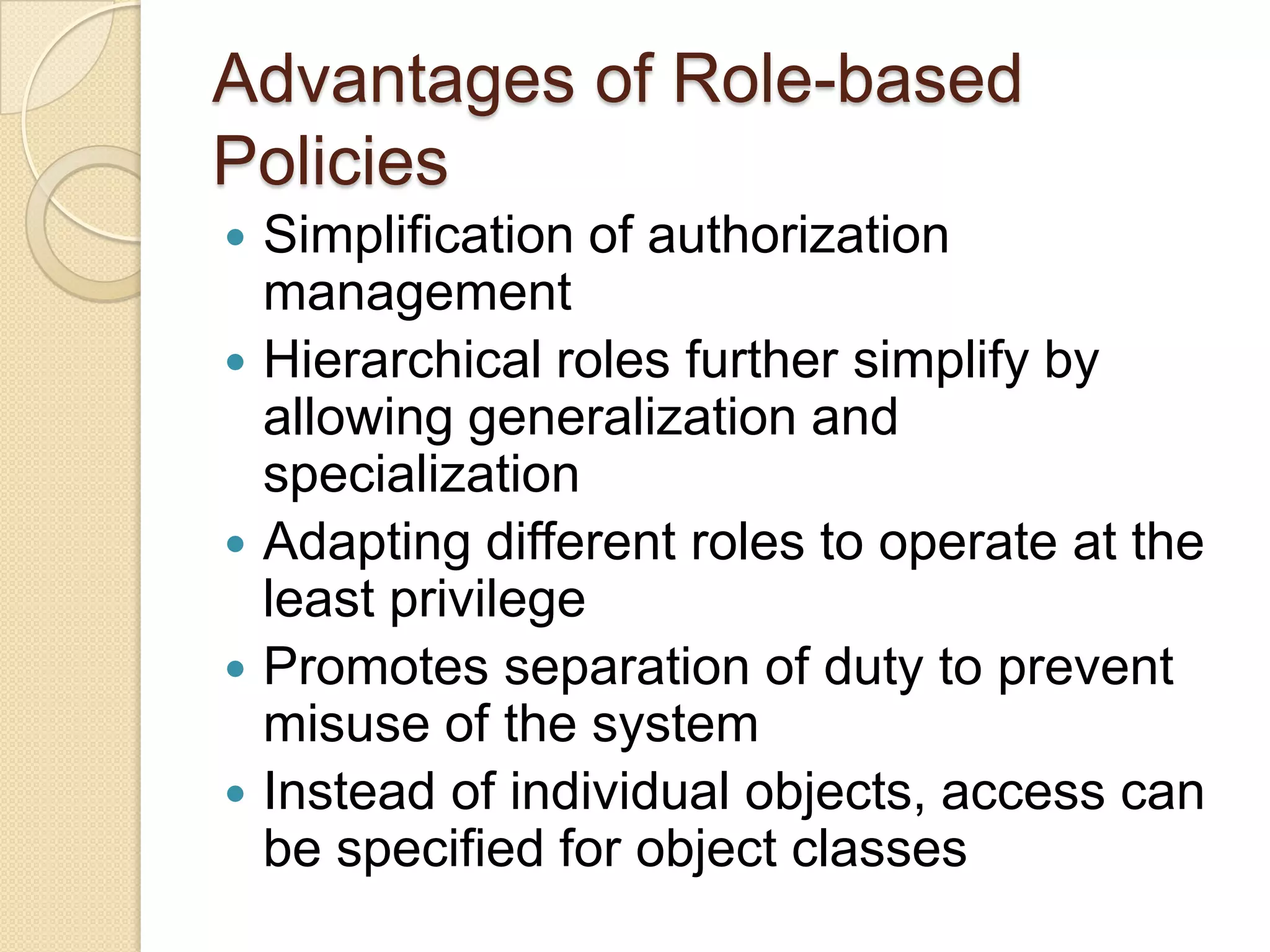 Access Control: Principles and Practice