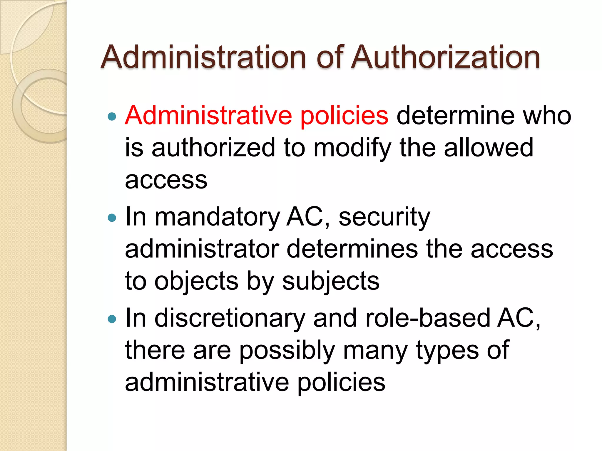 Access Control: Principles and Practice