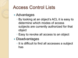 Access Control: Principles and Practice