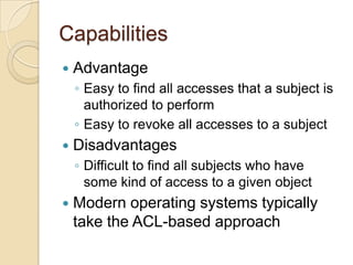 Access Control: Principles and Practice