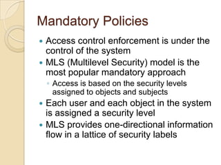 Access Control: Principles and Practice
