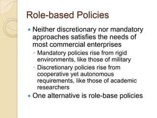 Access Control: Principles and Practice