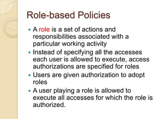 Access Control: Principles and Practice