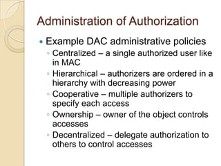 Access Control: Principles and Practice