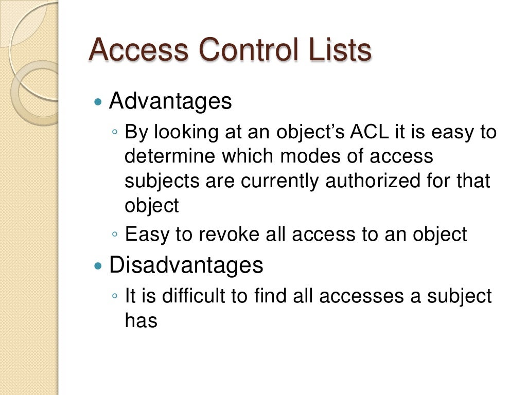 Access Control Principles and Practice