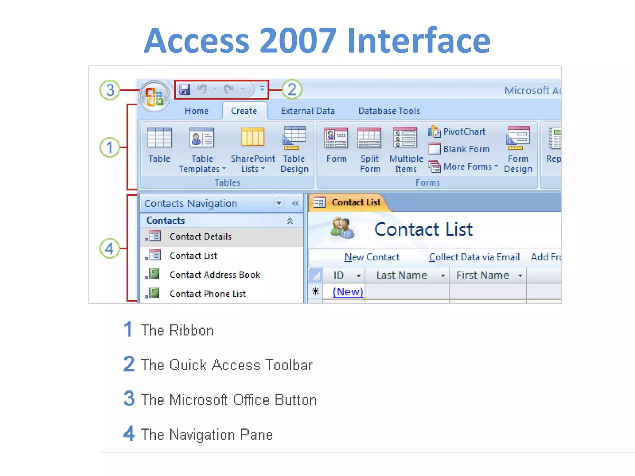 Access 2007 Interface 