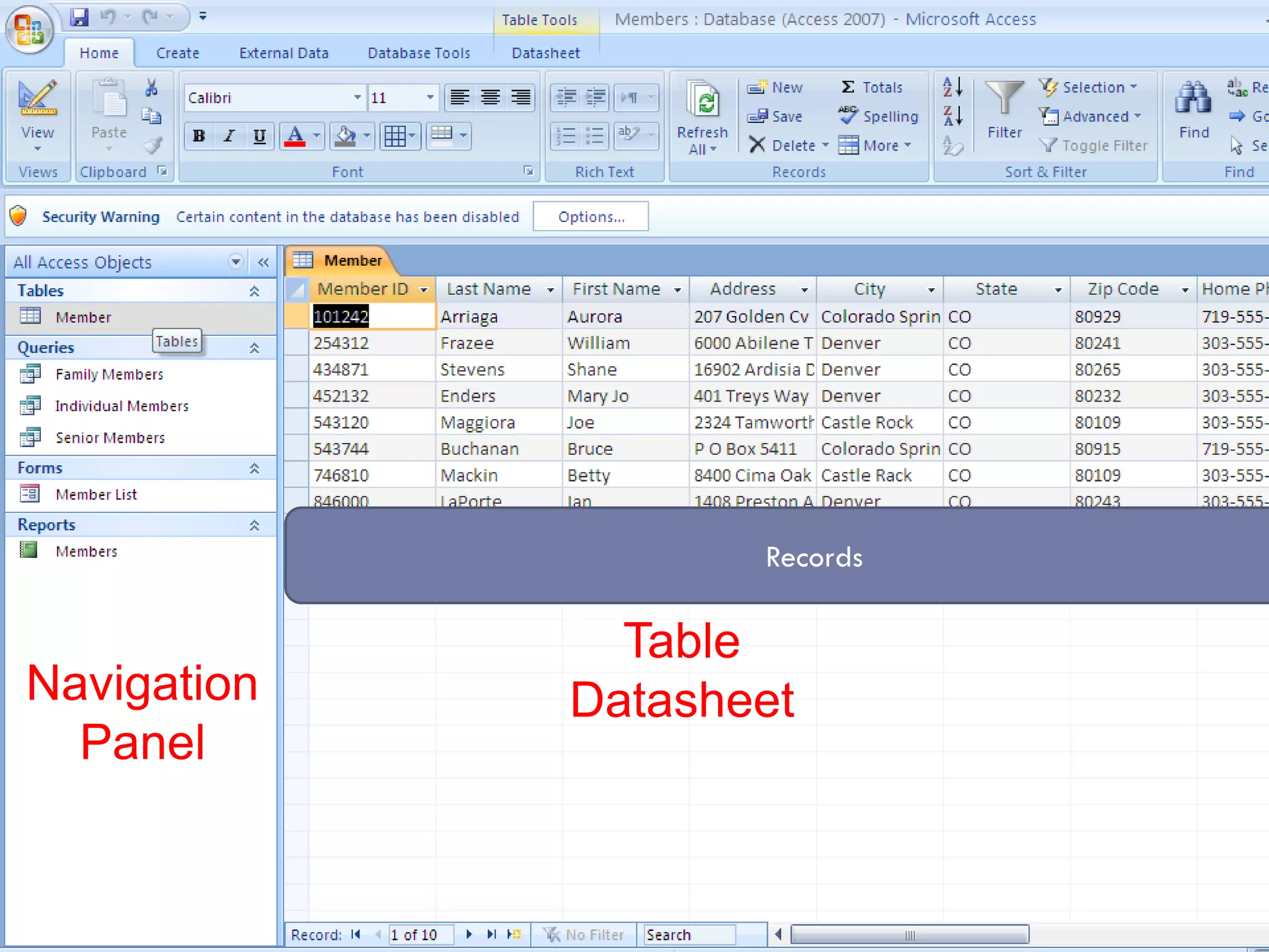 14
Access – Lesson 1




                                                 Records

                                 Table
    Navigation                 Datasheet
      Panel

                    Microsoft Office 2010: Introductory   Pasewark & Pasewark
 