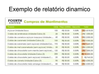 Exemplo de relatório dinamico 
