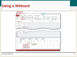 Querying a Database 12
Using a Wildcard
 