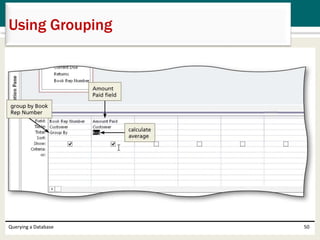Querying a Database 50
Using Grouping
 