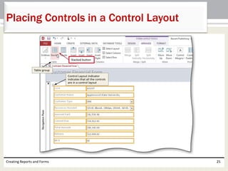 Creating Reports and Forms 25
Placing Controls in a Control Layout
 