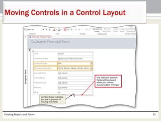 Creating Reports and Forms 31
Moving Controls in a Control Layout
 