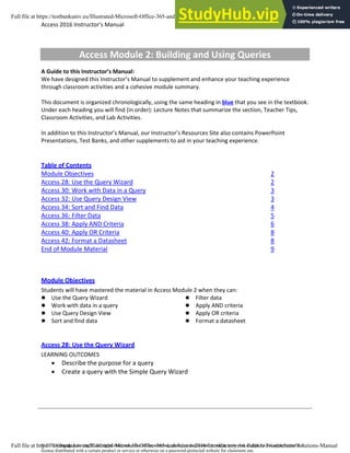 Access 2016 Instructor S Manual Access Module 2 Building And Using ...