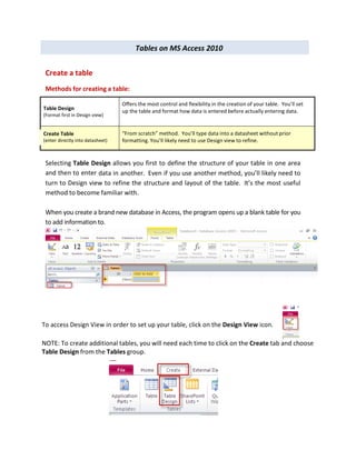 MS Access 2010 tutorial 3 | PDF