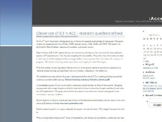 Project blog: an ongoing dialogue 