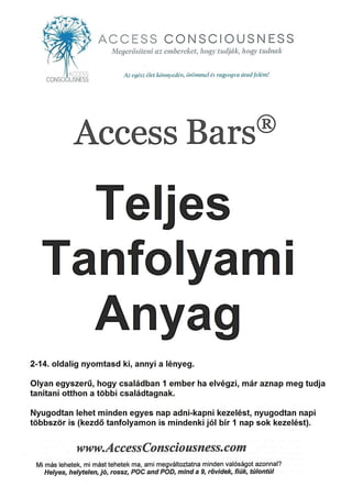 Access Bars Teljes Tanfolyami Anyag PDF Magyar