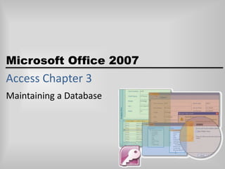 Access Chapter 3 Maintaining a Database 