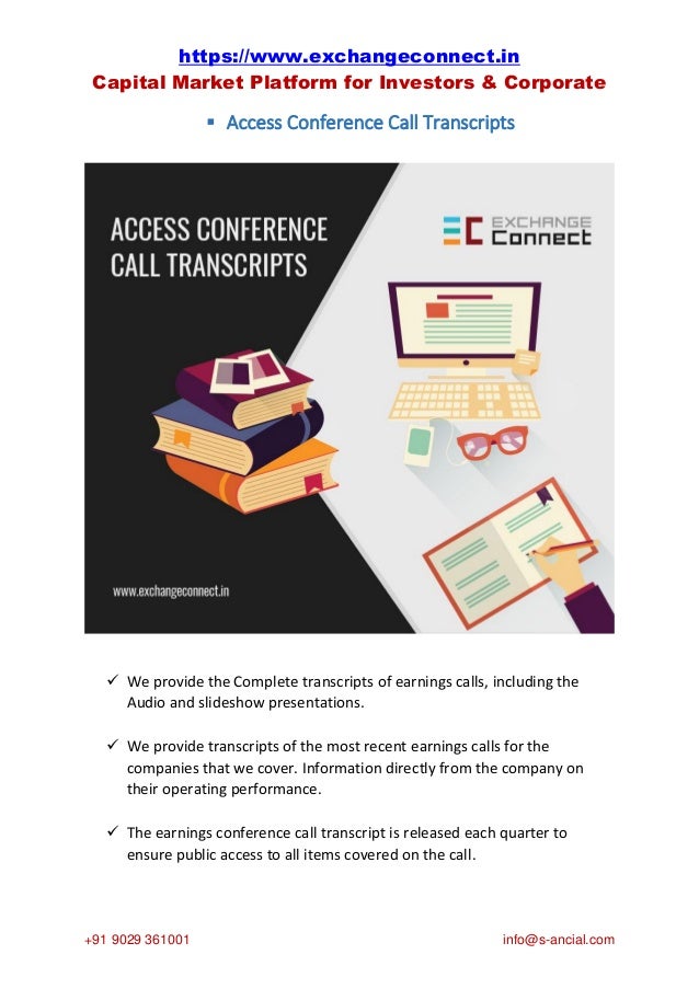 Access conference call transcripts