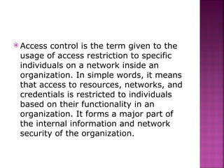 Access Control in Cyber Security by Dr.Purushottam Petare | PPT
