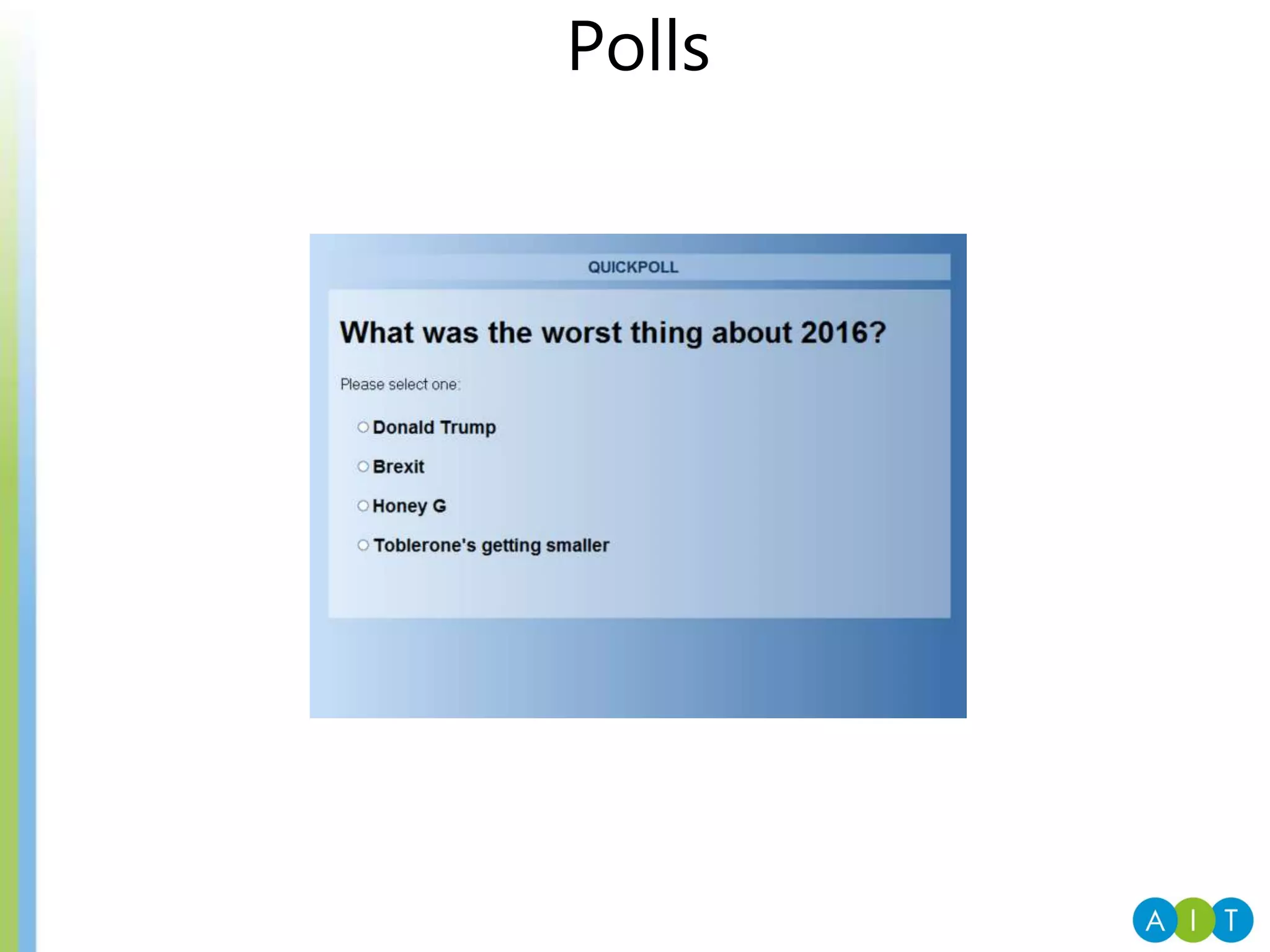 Polls
 