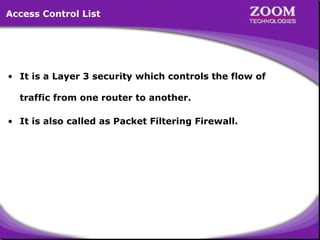Acess Control List Router Access control list 2 | PPT