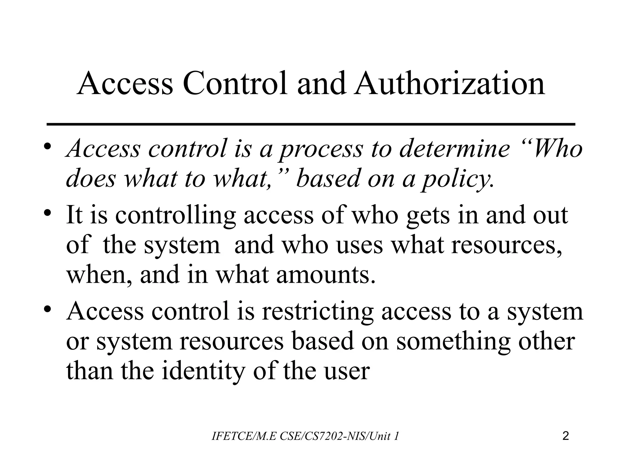 Access control matrix | PPT