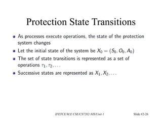 Protection State Transitions
IFETCE/M.E CSE/CS7202-NIS/Unit 1 Slide #2-26
 