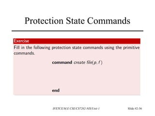 Protection State Commands
IFETCE/M.E CSE/CS7202-NIS/Unit 1 Slide #2-36
 