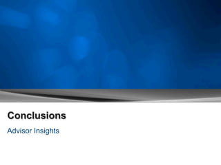 Conclusions
Advisor Insights
 