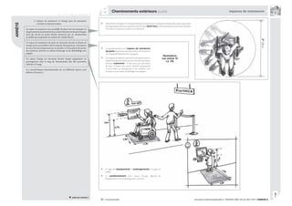87
circulaire interministérielle n° DGUHC 2007-53 du 30/11/07 | ANNEXE 8® : recommandé
c) Espaces de manœuvre et d’usage pour les personnes
circulant en fauteuil roulant :
Un espace de manœuvre avec possibilité de demi-tour est nécessaire en
chaquepointducheminementoùunchoixd’itinéraireestdonnéàl’usager,
ainsi que devant les portes d’entrée desservies par un cheminement
accessible qui comportent un système de contrôle d’accès.
Un espace de manœuvre de porte est nécessaire de part et d’autre de
chaque porte ou portillon situé le long du cheminement, à l’exception
de ceux ouvrant uniquement sur un escalier, et à l’exception des portes
des sanitaires, douches et cabines d’essayage ou de déshabillage non
adaptés.
Un espace d’usage est nécessaire devant chaque équipement ou
aménagement situé le long du cheminement afin d’en permettre
l’atteinte et l’usage.
Les caractéristiques dimensionnelles de ces différents espaces sont
définies à l’annexe 2.
ARRÊTÉ
Afin d’éviter la fatigue, il est important que les personnes en fauteuil roulant n’aient pas à parcourir
de trop longues distances avant de pouvoir faire demi-tour si elles n’ont pas pris la bonne direction
ou si elles ne peuvent accéder à un bâtiment.
Le positionnement de l’espace de manœuvre
de porte dépend du sens d’ouverture de la porte et
de l’impératif d’atteinte de la poignée.
Cet espace est destiné à permettre aux personnes en
fauteuilroulantdemanœuvreretfranchiruneporte
de façon autonome : il n’est donc pas nécessaire
de part et d’autre des portes menant uniquement
à un escalier, ou uniquement à un sanitaire, une
douche ou une cabine d’habillage non adaptés.
suite de l’article 2
R. 111-19-2 | article 2
| Cheminements extérieurs (suite)
B espaces de manoeuvre
illustrations
voir article 10
( p. 23)
Il s’agit des équipements et aménagements à l’usage du
public.
Le positionnement d’un espace d’usage dépend de
l’équipement ou de l’aménagement concerné.
 