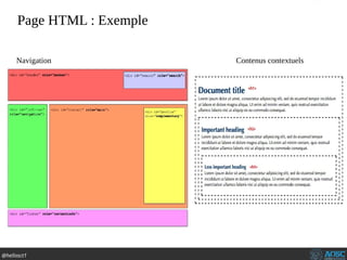 @hellosct1
Page HTML : Exemple
Navigation Contenus contextuels
 