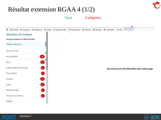 @hellosct1 -
Résultat extension RGAA 4 (1/2)
Catégories
Catégories
Total
 