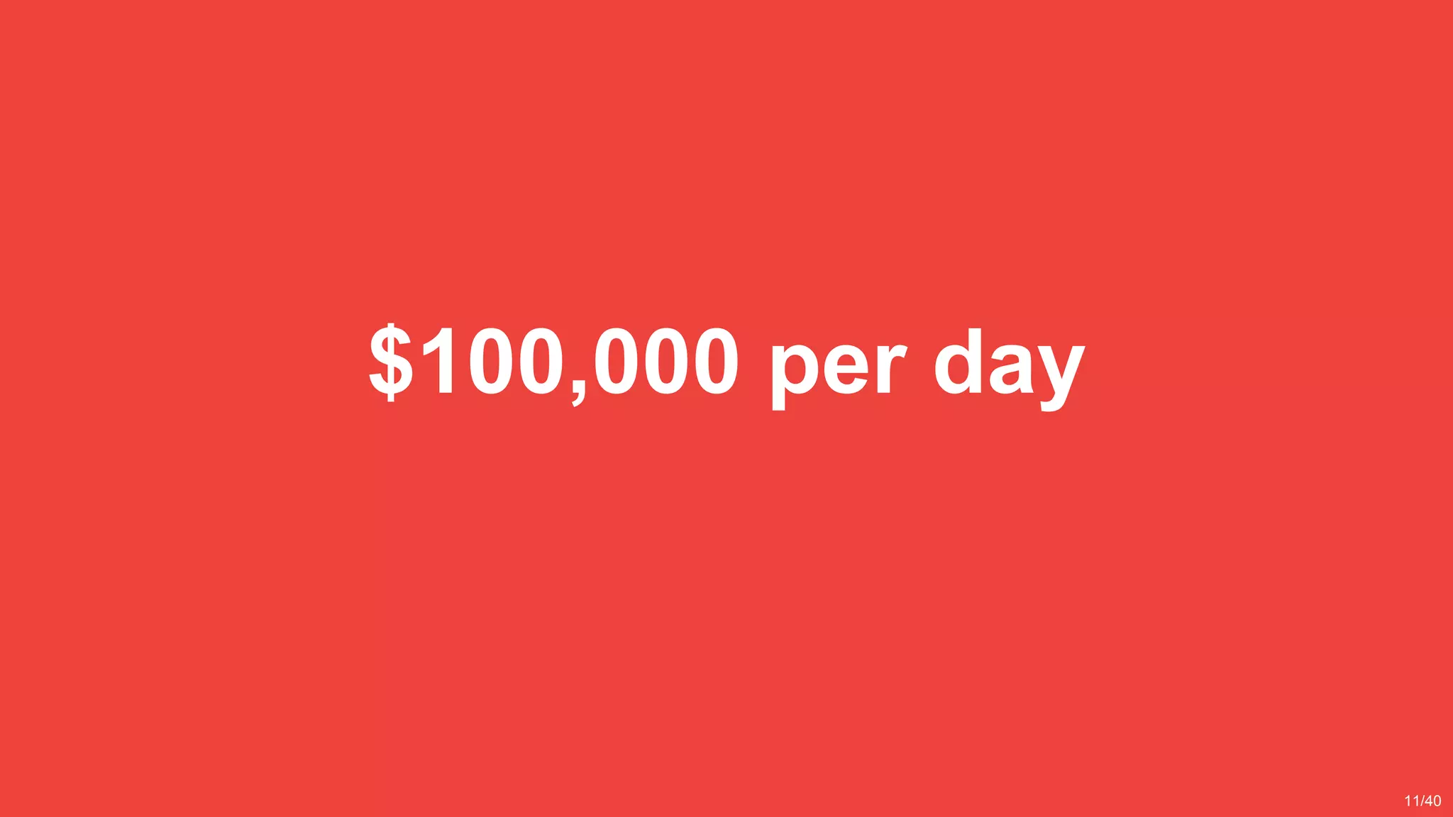 3/4
$100,000 per day
11/40
 