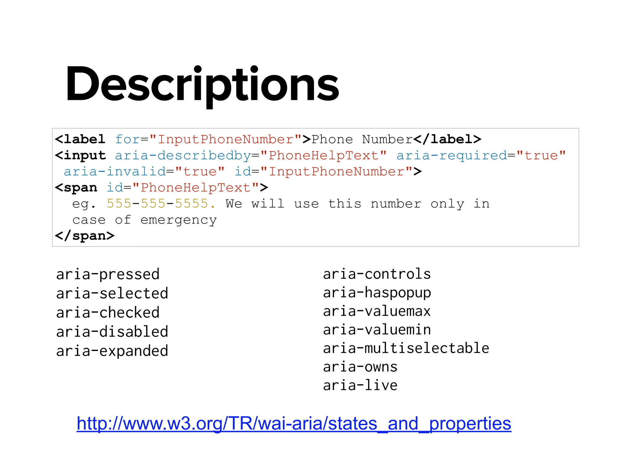 It's just HTML!
.elem[aria-hidden = "false"] {
display: block;
}
!
.elem[aria-invalid ="true"] {
background: red;
}
!
.elem[aria-selected = "true"] {
border: green;
}
The more you know
 